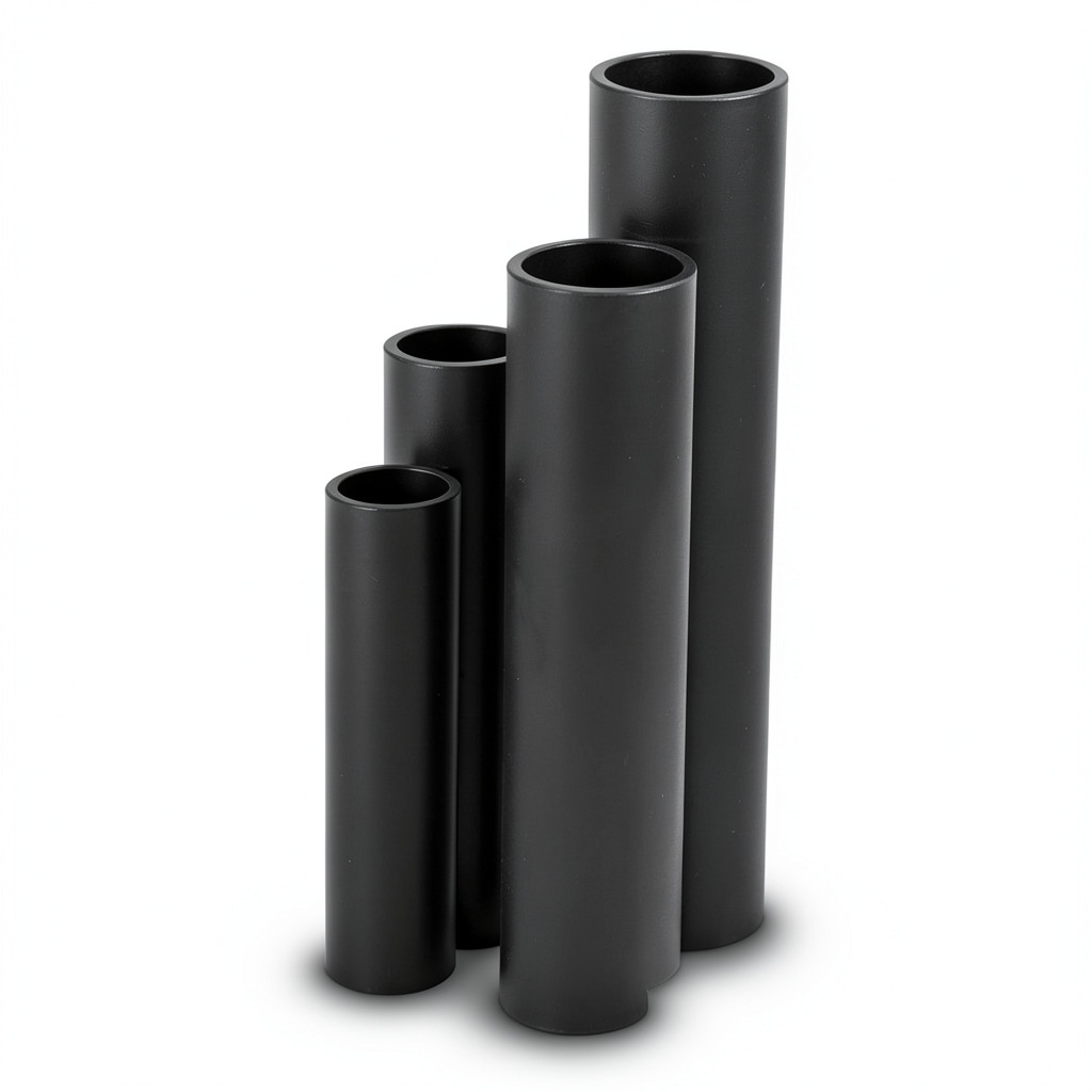 أنابيب HDPE SDR 17.6 قطر خارجي 200 مم سمك 11.4 مم لون أسود