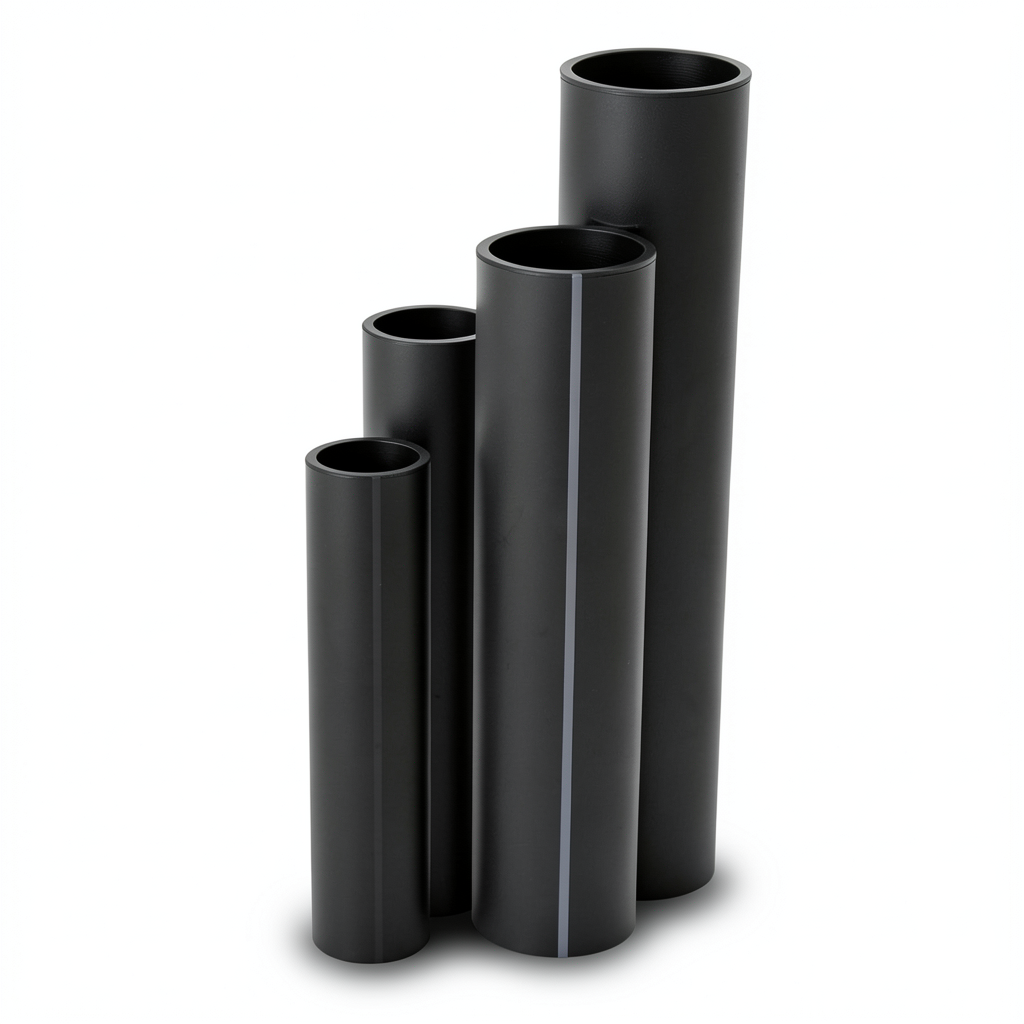 أنابيب HDPE SDR 17.6 قطر خارجي 225 مم سمك 12.8 مم لون أسود