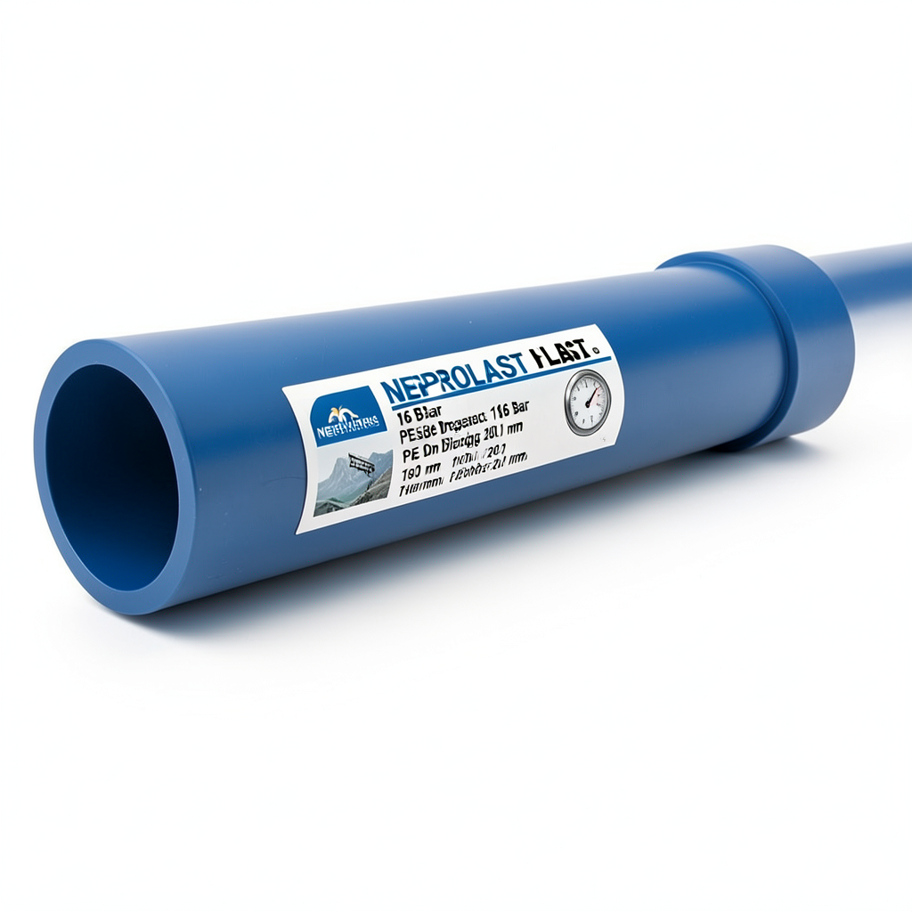 HDPE Pipes PE 80 Pressure 16 Bar Outside Diameter 180 mm Thickness 20.1 mm Blue | NEPROPLAST