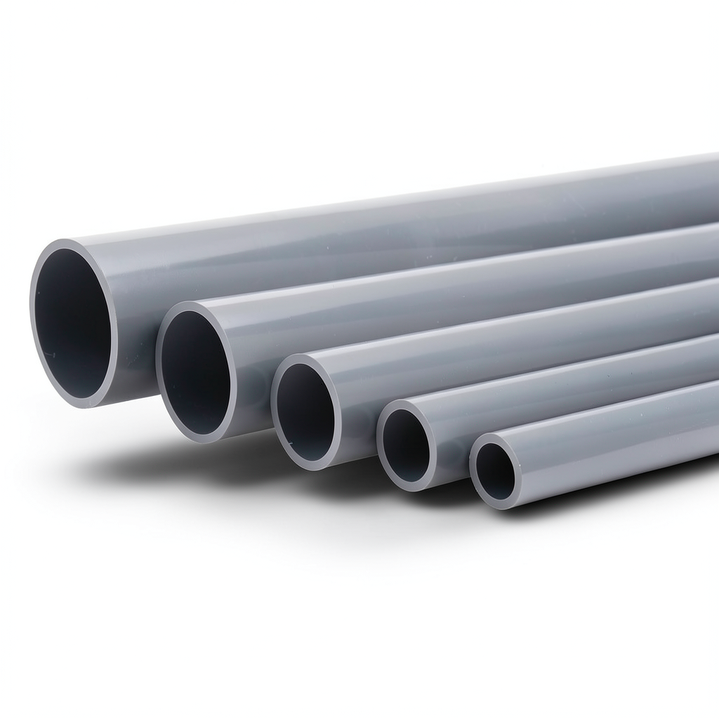 UPVC Pipes Nominal Pressure 6 Bar Outside Diameter 125 mm Thickness 3.7 mm Gray