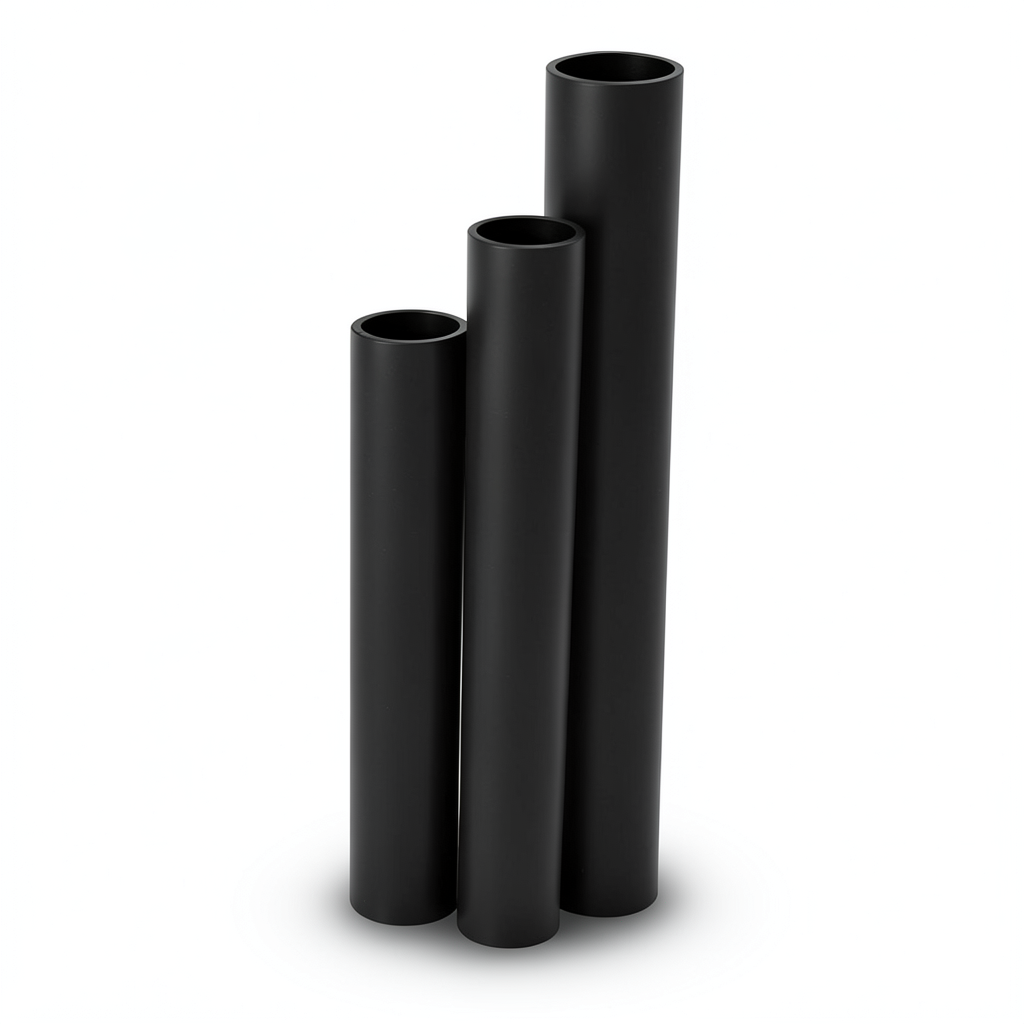 مواسير HDPE نسبة الأبعاد القياسية 13.6 قطر خارجي 110 مم سمك 8.1 مم لون أسود