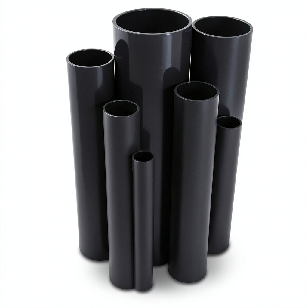 مواسير UPVC ضغط اسمي 10 بار قطر خارجي 355 مم سمك 16.9 مم لون اسود