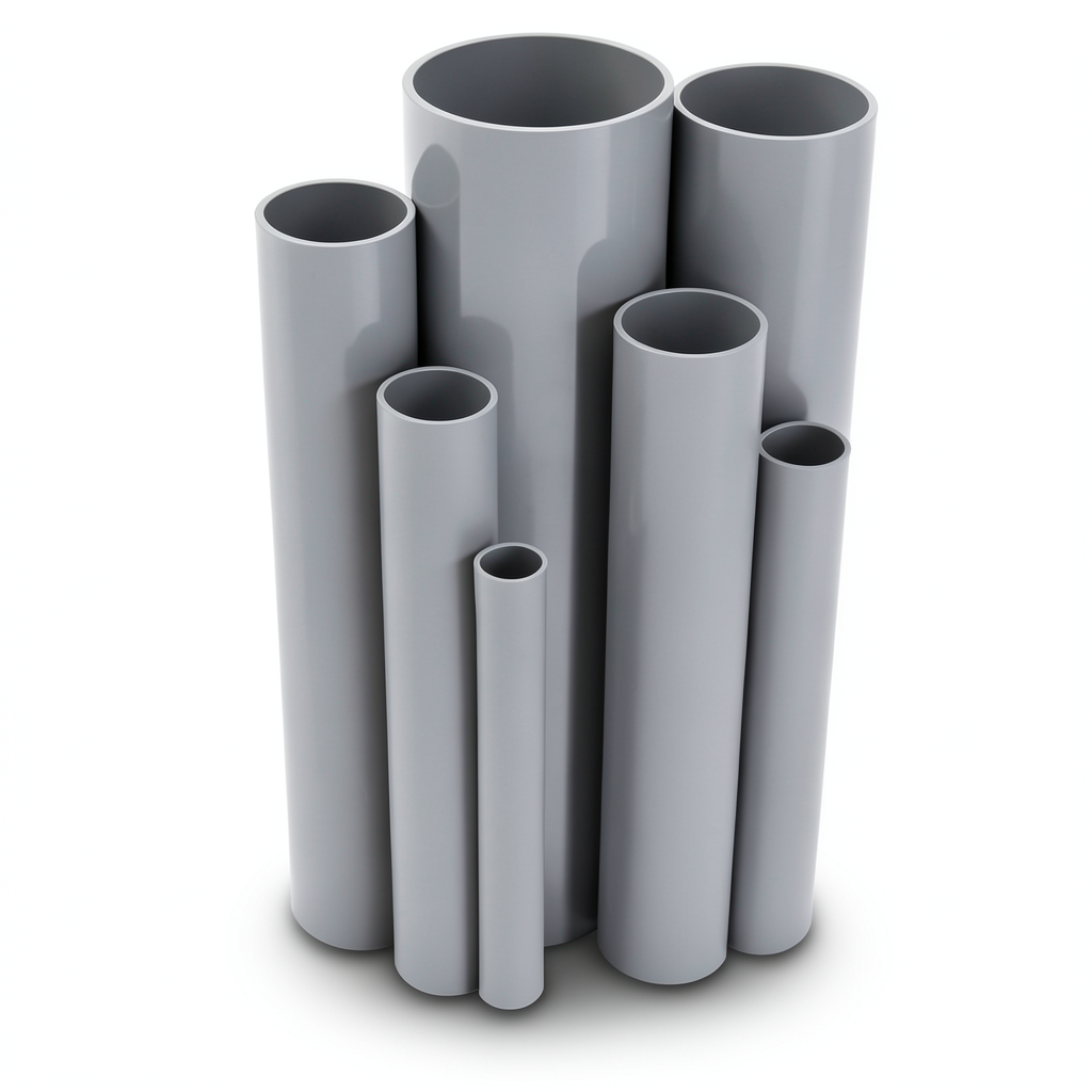 مواسير UPVC ضغط 2.5 بار قطر خارجي 400 مم سمك 3.2 مم لون رمادي