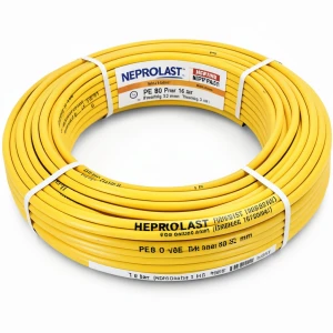 أنابيب HDPE PE 80 ضغط 16 بار قطر 32 مم سمك 3.6 مم لون أصفر | نيبروبلاست