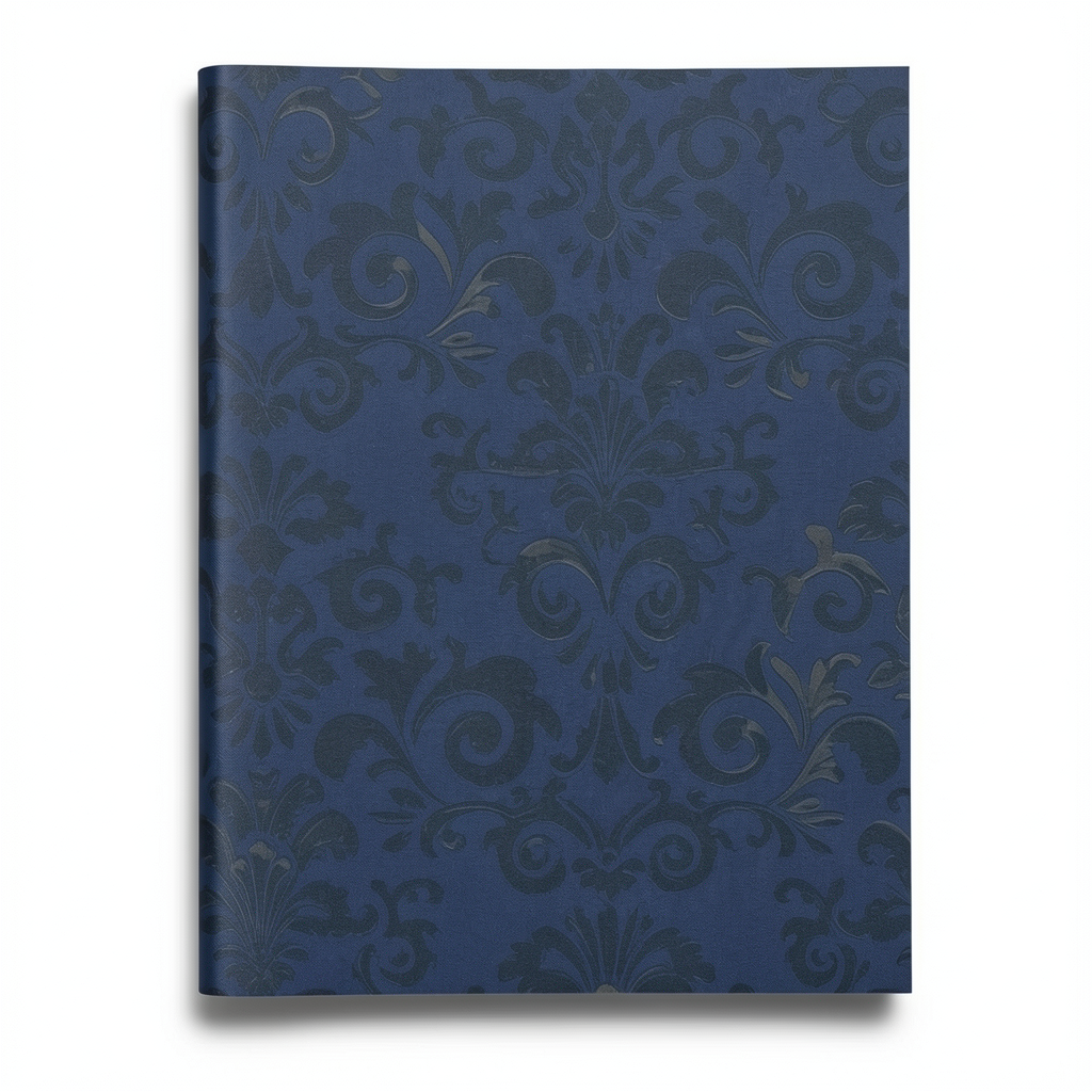 Italian Wallpaper Classic Design 10 m x 1.06 m Navy Blue, Model 81848