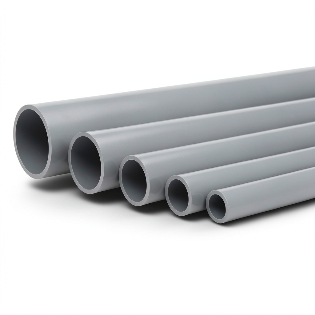 UPVC Pipes Nominal Pressure 6 Bar Outside Diameter 200 mm Thickness 5.9 mm Gray