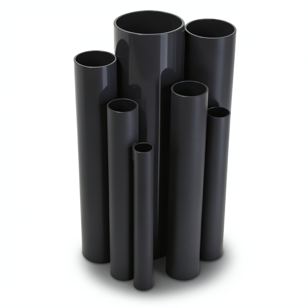 مواسير UPVC ضغط 4 بار قطر خارجي 400 مم سمك 7.9 مم لون اسود