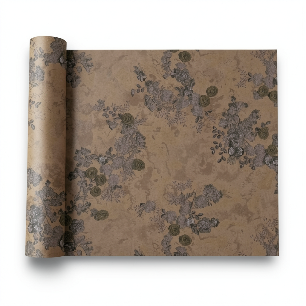Italian Wallpaper 10m x 1.06m Brown Color, Model 81535
