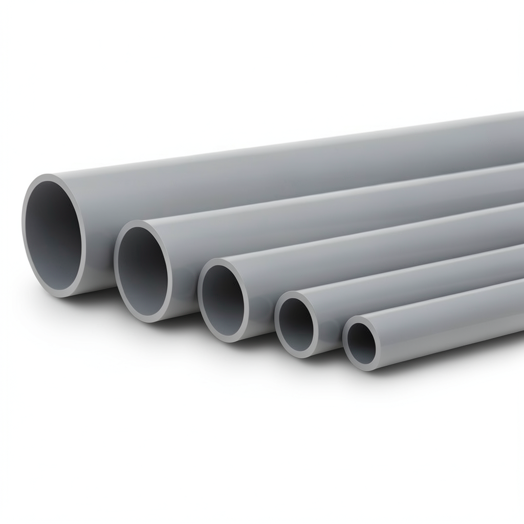 UPVC Pipes Nominal Pressure 6 Bar Outside Diameter 180 mm Thickness 5.3 mm Gray
