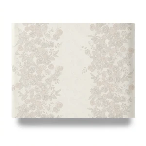 Italian Wallpaper Floral Design 10m x 1.06m Light Beige