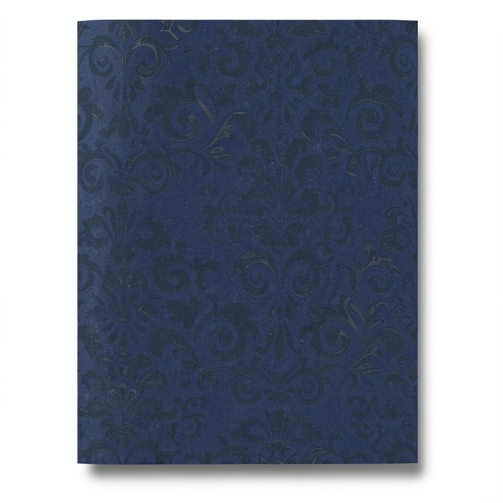 ورق جداري ايطالي تصميم كلاسيك 10 م×1.06 م كحلي، موديل 81848