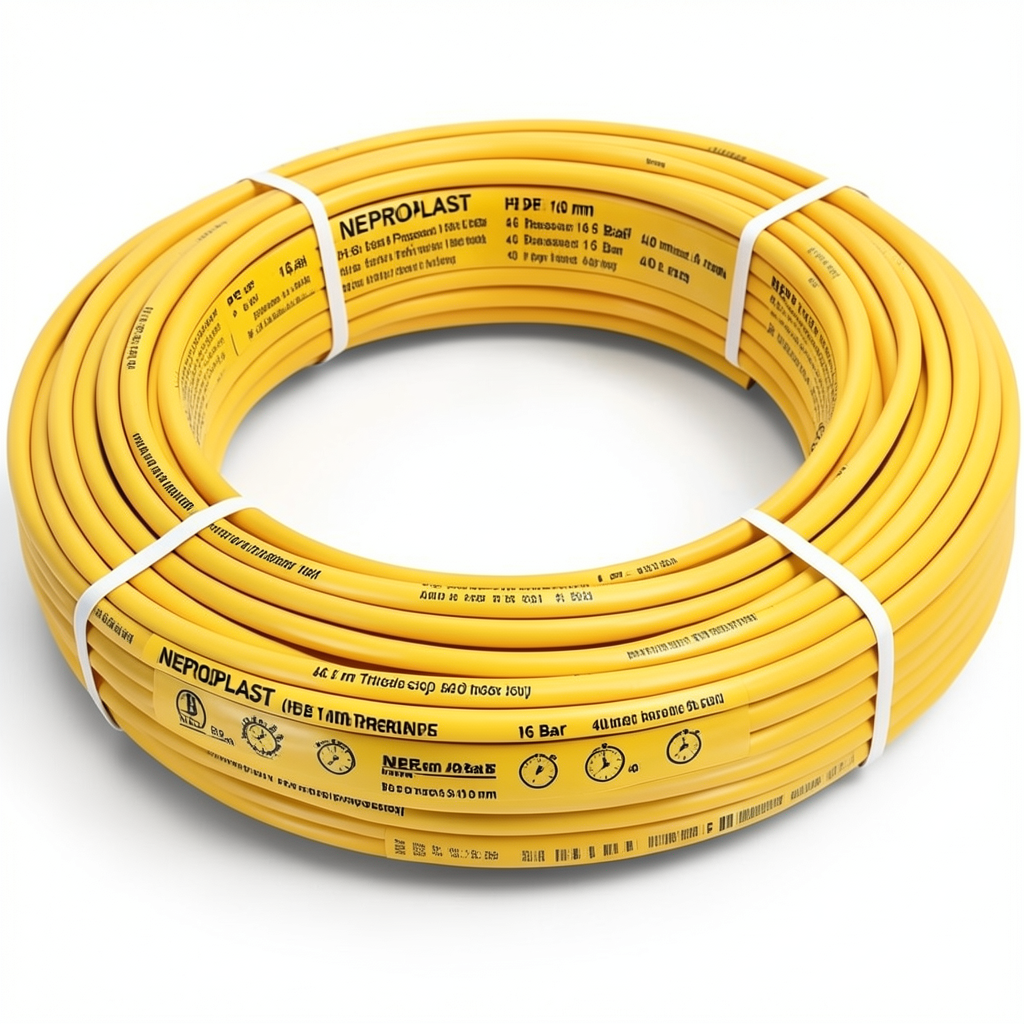 أنابيب HDPE PE 80 ضغط 16 بار قطر 40 مم سمك 4.5 مم لون أصفر | نيبروبلاست