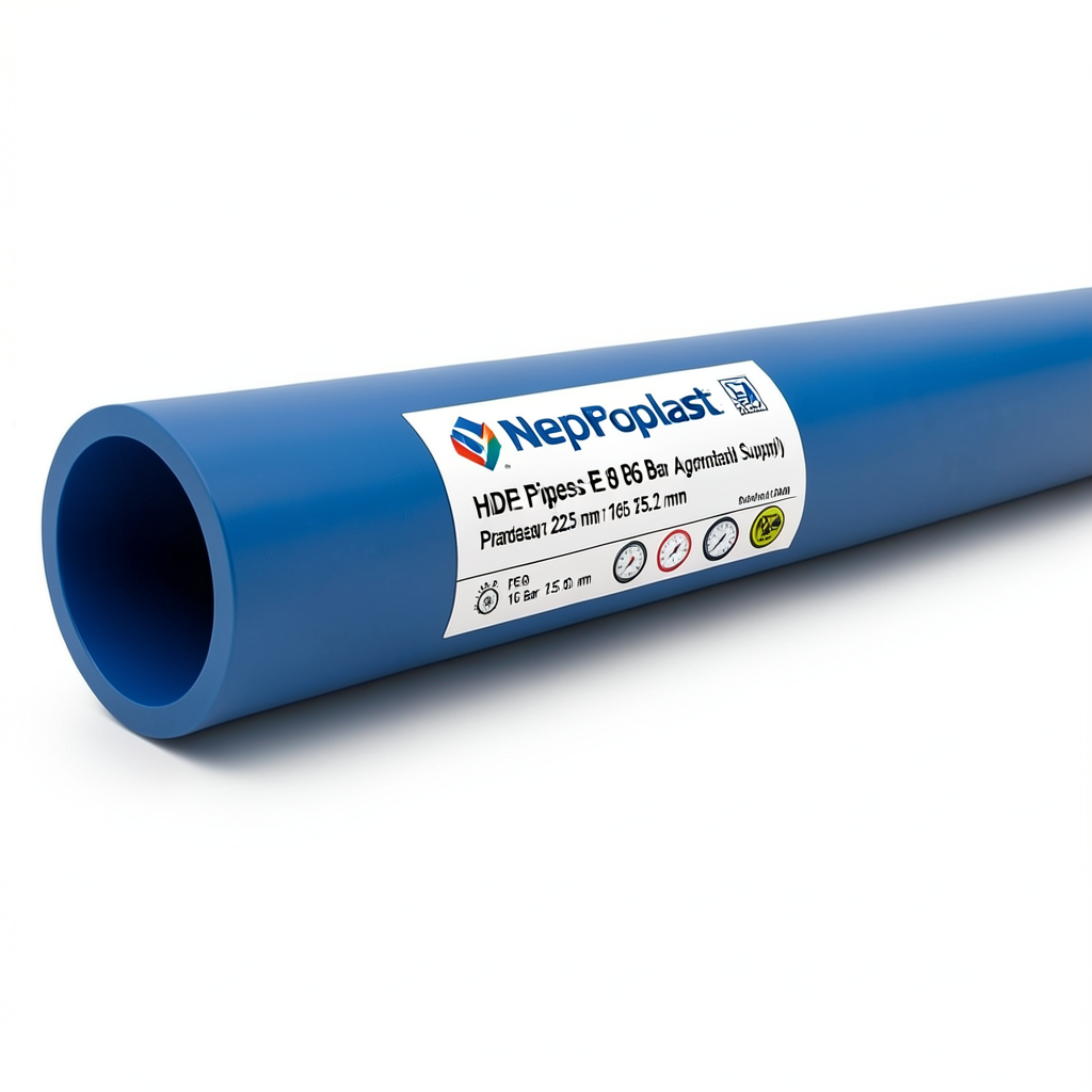 أنابيب HDPE نيبروبلاست PE 80 ضغط 16 بار قطر 225 مم سمك 25.2 مم أزرق | نيبروبلاست