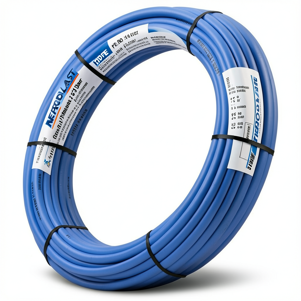 أنابيب HDPE PE 80 ضغط 16 بار قطر خارجي 50 مم سمك 5.6 مم لون أزرق | نيبروبلاست