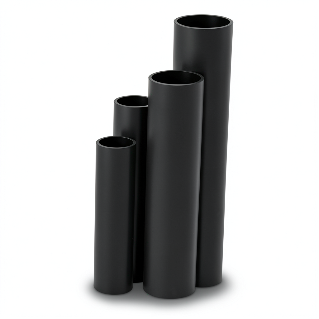 أنابيب HDPE SDR 17.6 قطر خارجي 250 مم سمك 14.2 مم لون أسود