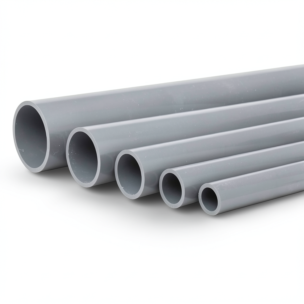 UPVC Pipes Nominal Pressure 6 Bar Outside Diameter 200 mm Thickness 5.9 mm Gray