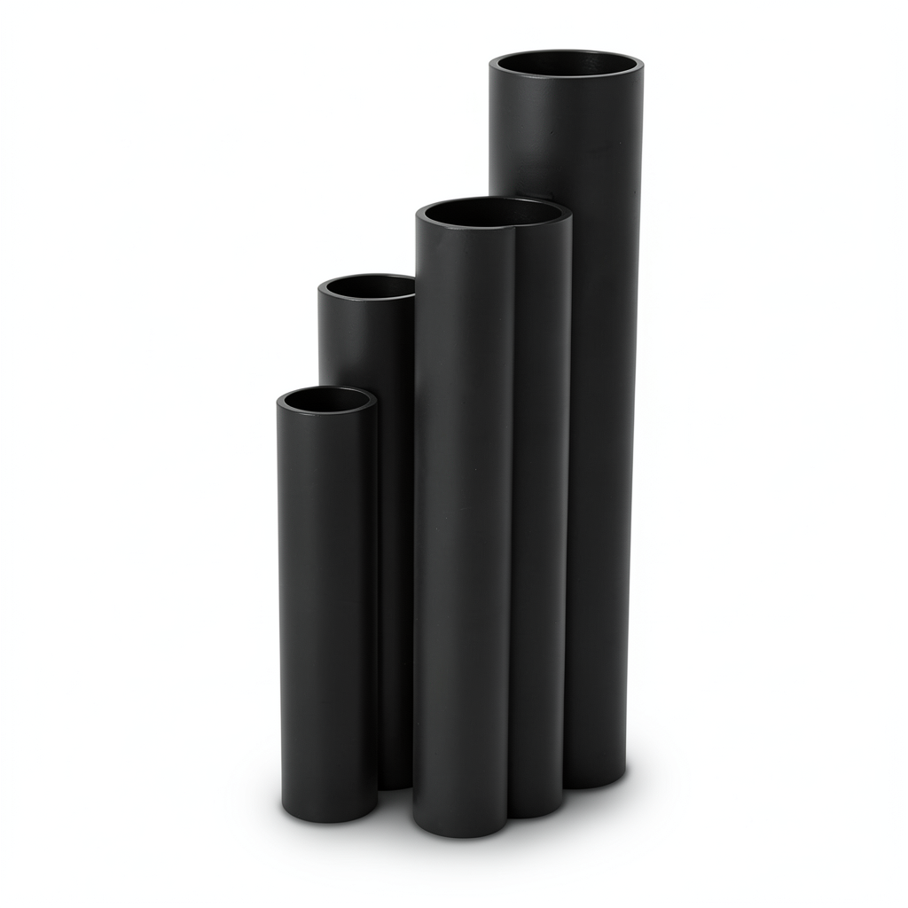 أنابيب HDPE SDR 17.6 قطر خارجي 280 مم سمك 15.9 مم لون أسود