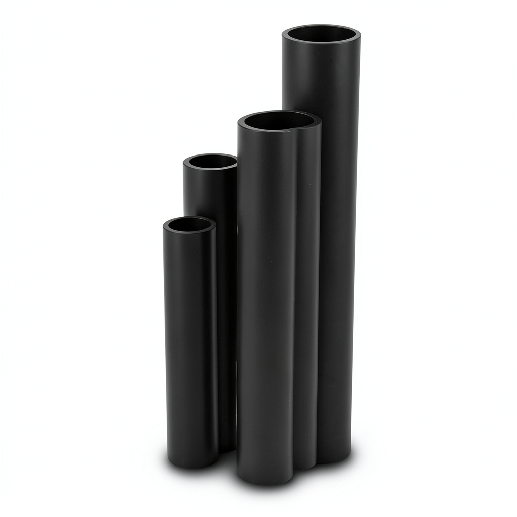 أنابيب HDPE نسبة الأبعاد القياسية 17.6 قطر خارجي 400 مم سمك 22.7 مم لون أسود