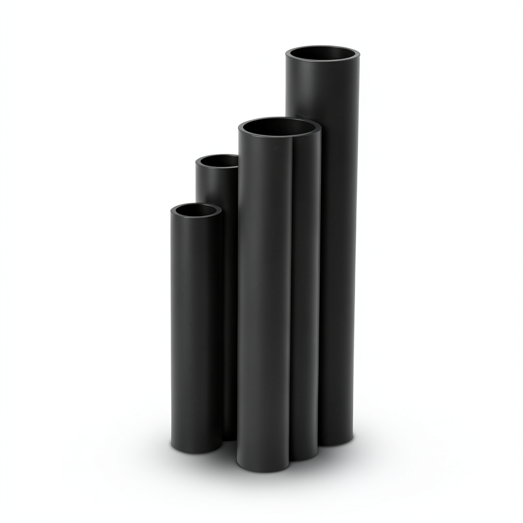 أنابيب HDPE نسبة الأبعاد القياسية 17.6 قطر خارجي 450 مم سمك 25.5 مم لون أسود