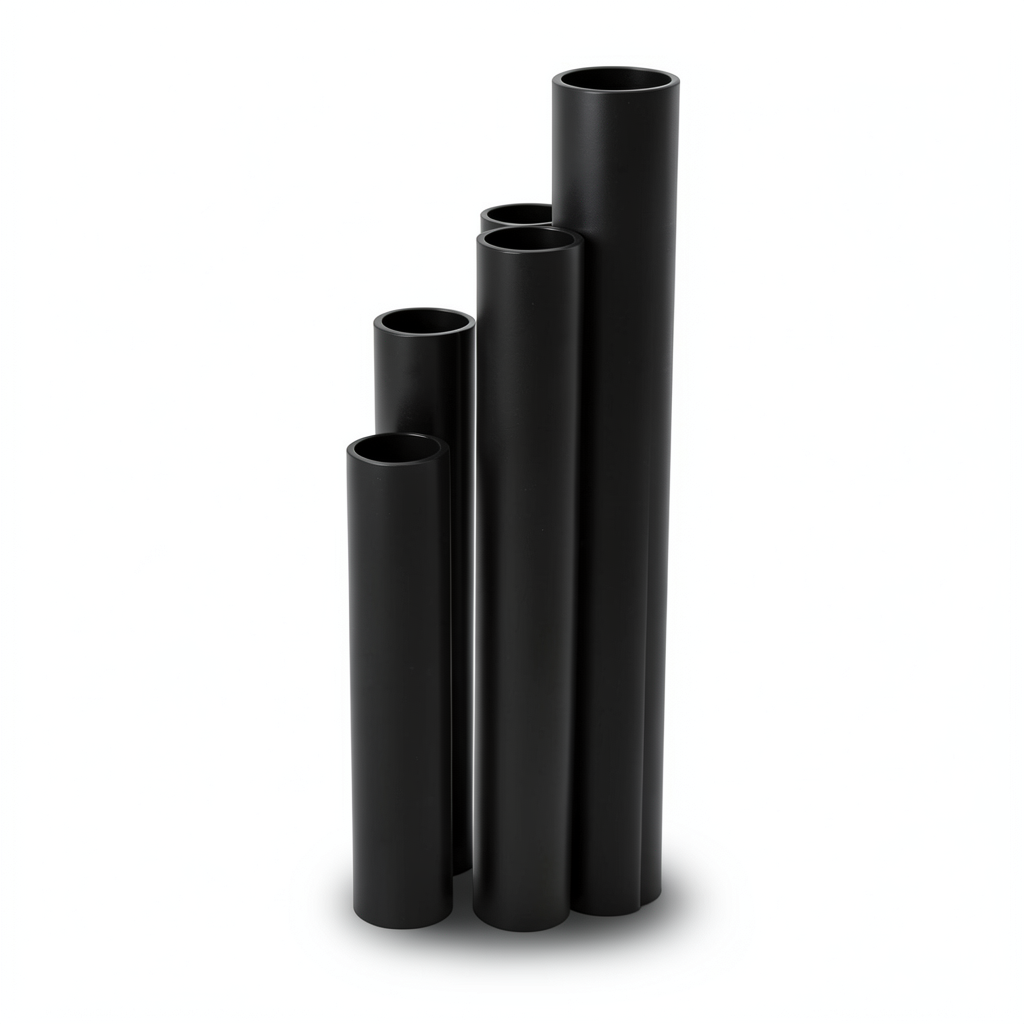 أنابيب HDPE نسبة الأبعاد القياسية 17.6 قطر خارجي 560 مم سمك 31.7 مم لون أسود