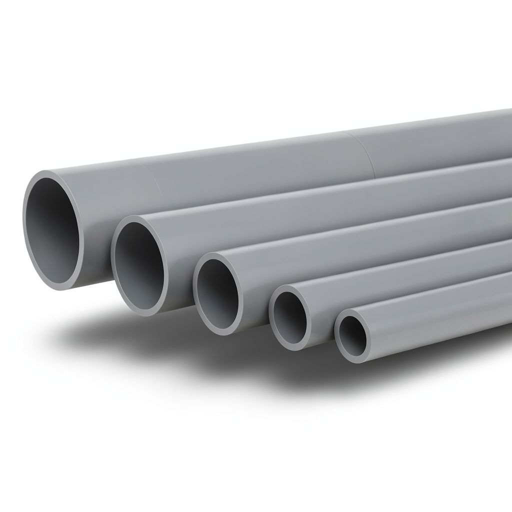UPVC Pipes Nominal Pressure 6 Bar Outside Diameter 800 mm Thickness 23.3 mm Gray