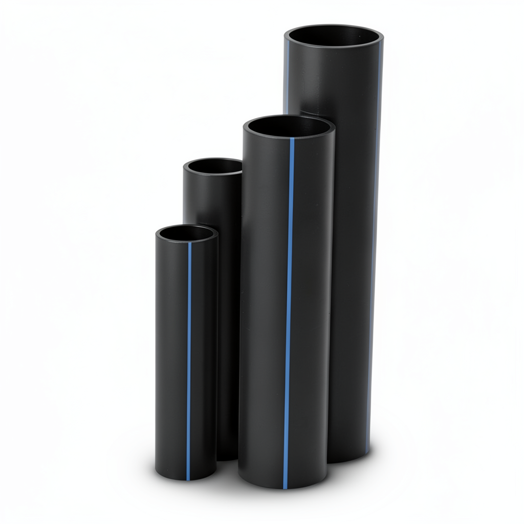 أنابيب HDPE نسبة الأبعاد القياسية 17.6 قطر خارجي 800 مم سمك 45.3 مم لون أسود