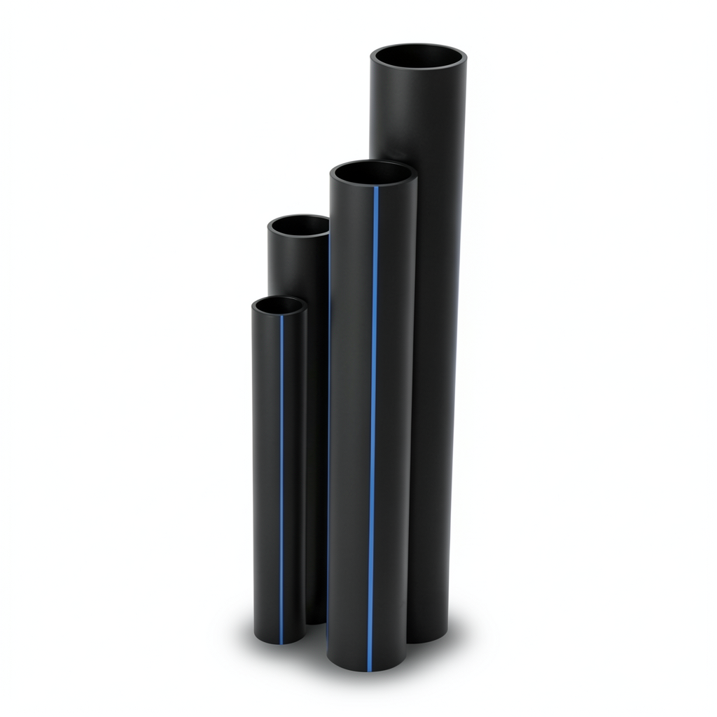 أنابيب HDPE SDR 17.6 قطر خارجي 250 مم سمك 14.2 مم لون أسود