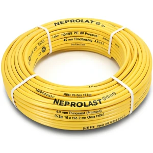 HDPE Pipes PE 80 Pressure 16 Bar 40 mm Diameter 4.5 mm Thickness Yellow | NEPROPLAST