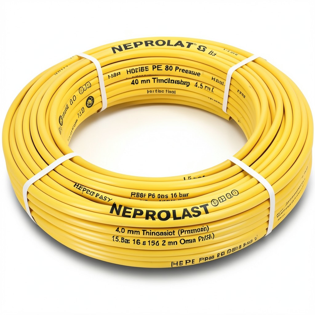 HDPE Pipes PE 80 Pressure 16 Bar 40 mm Diameter 4.5 mm Thickness Yellow | NEPROPLAST