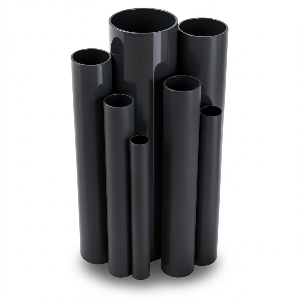 مواسير UPVC ضغط 6 بار قطر خارجي 400 مم سمك 11.7 مم لون اسود