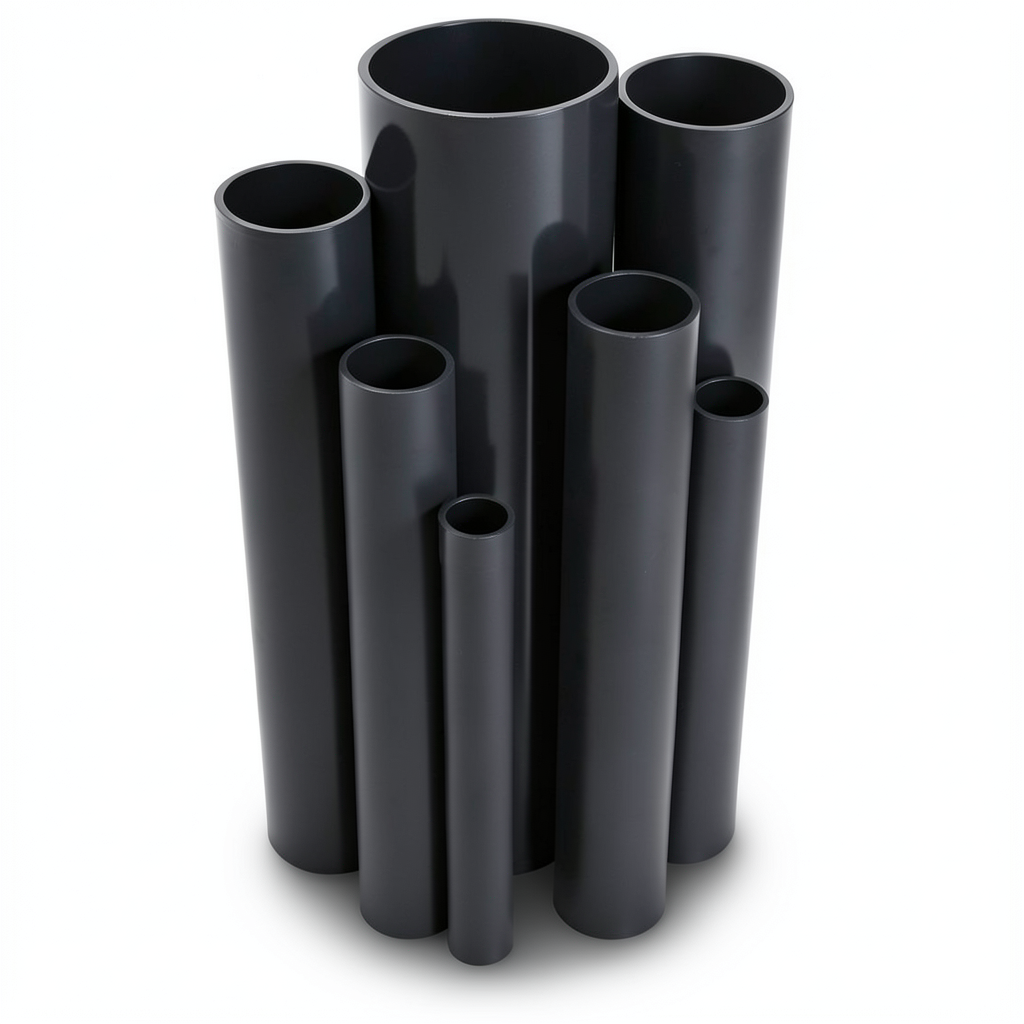 مواسير UPVC ضغط 16 بار قطر خارجي 400 مم سمك 29.7 مم لون اسود