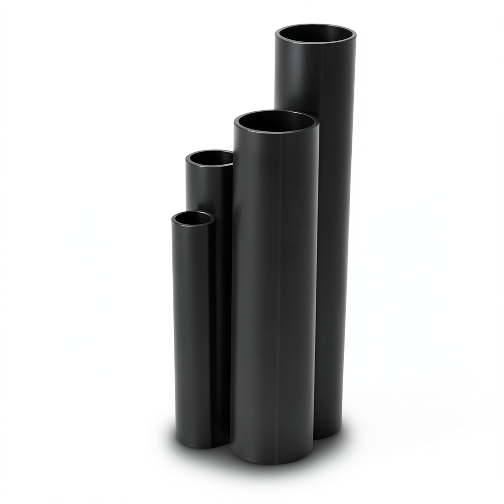 أنابيب HDPE نسبة الأبعاد القياسية 17.6 قطر خارجي 560 مم سمك 31.7 مم لون أسود