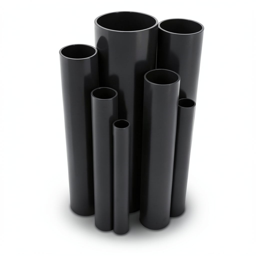 مواسير UPVC ضغط 4 بار قطر خارجي 450 مم سمك 8.9 مم لون اسود