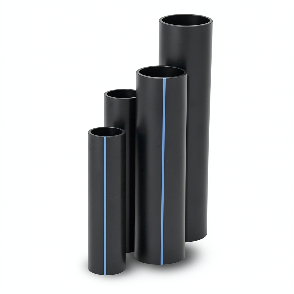 أنابيب HDPE نسبة الأبعاد القياسية 17.6 قطر خارجي 630 مم سمك 35.7 مم أسود