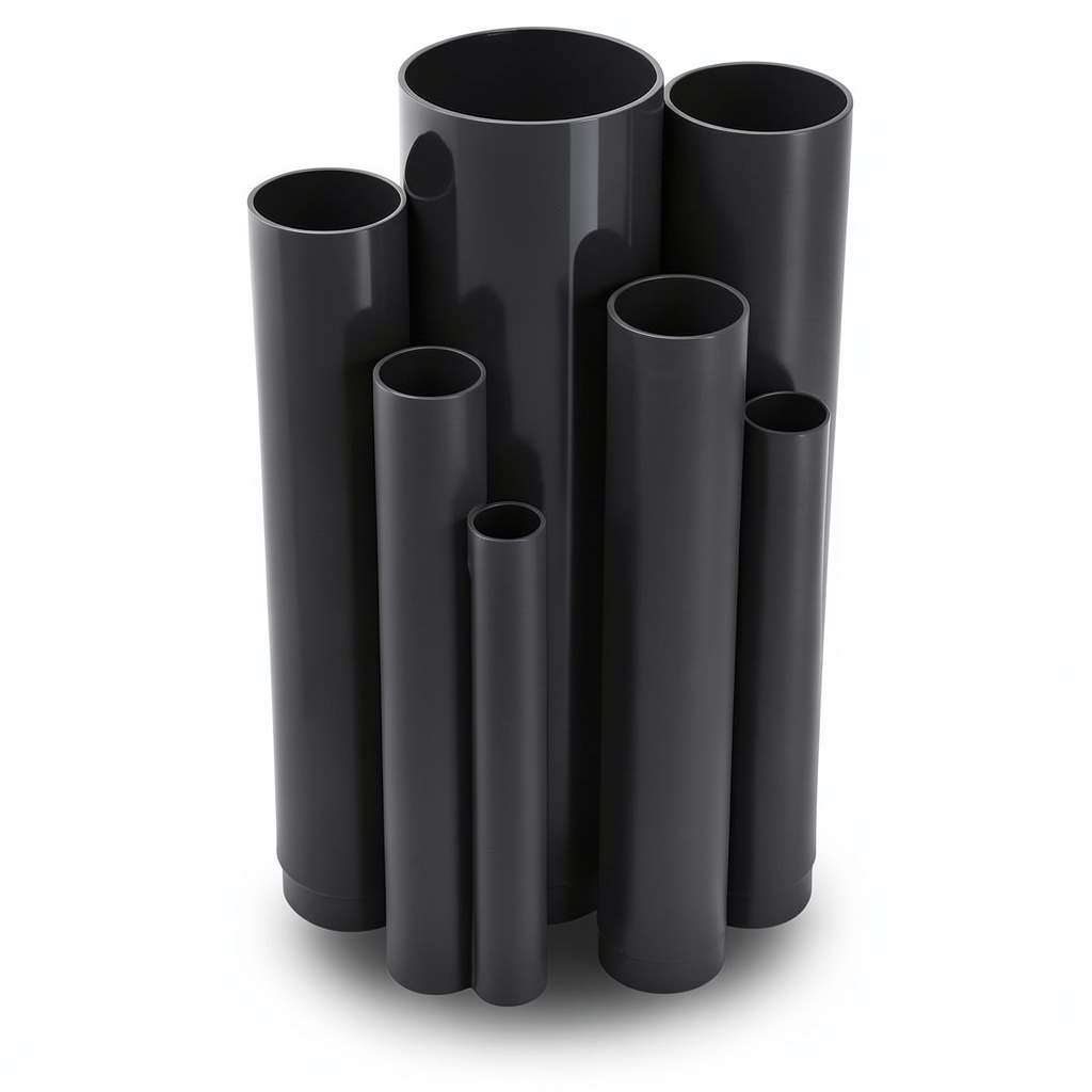 مواسير UPVC ضغط 6 بار قطر خارجي 450 مم سمك 13.2 مم لون اسود
