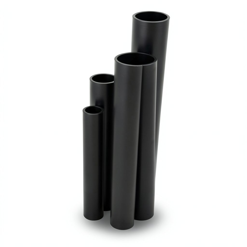 أنابيب HDPE نسبة الأبعاد القياسية 17.6 قطر خارجي 1000 مم سمك 56.7 مم أسود