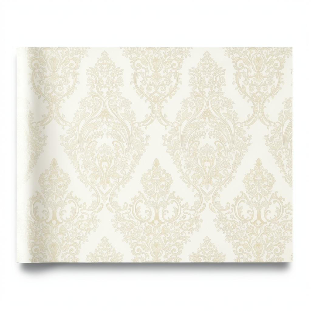 Italian Wallpaper Classic Design 10 m x 1.06 m Cream Color, Model 81907