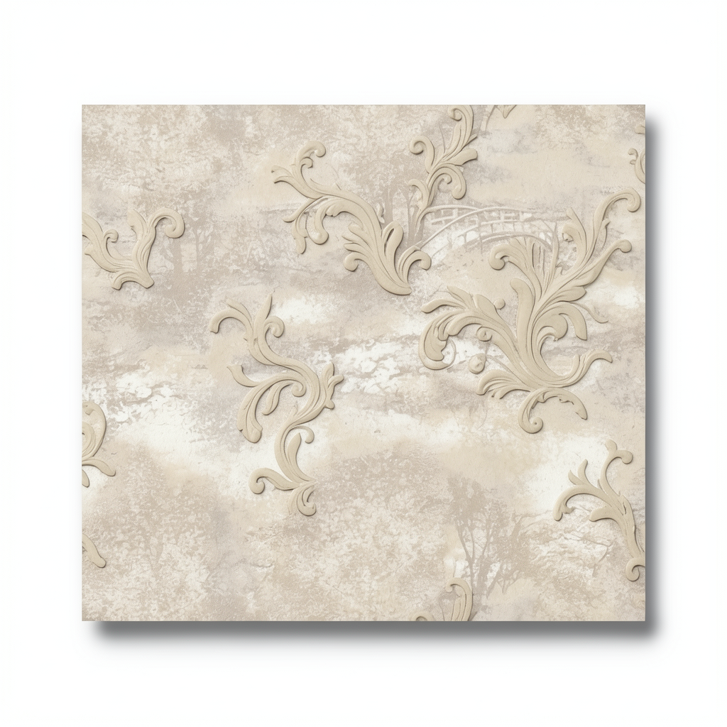 Italian Wall Decoration 10m x 1.06m Beige Color, Model 81580