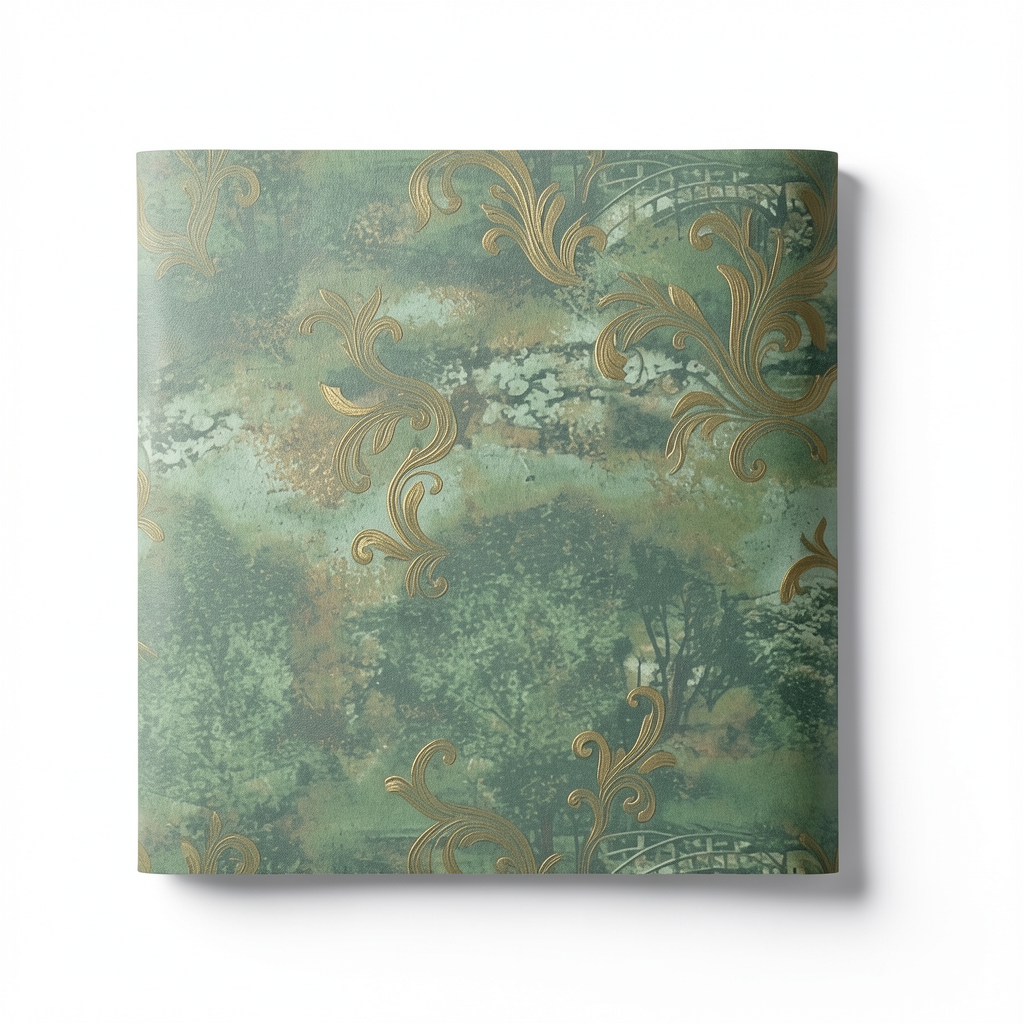 Italian Wall Decoration 10m x 1.06m Green, Model 81571