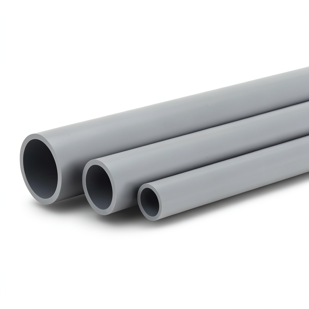 مواسير UPVC جدول 40 مقاس 6 إنش سمك 7.11 مم لون رمادي