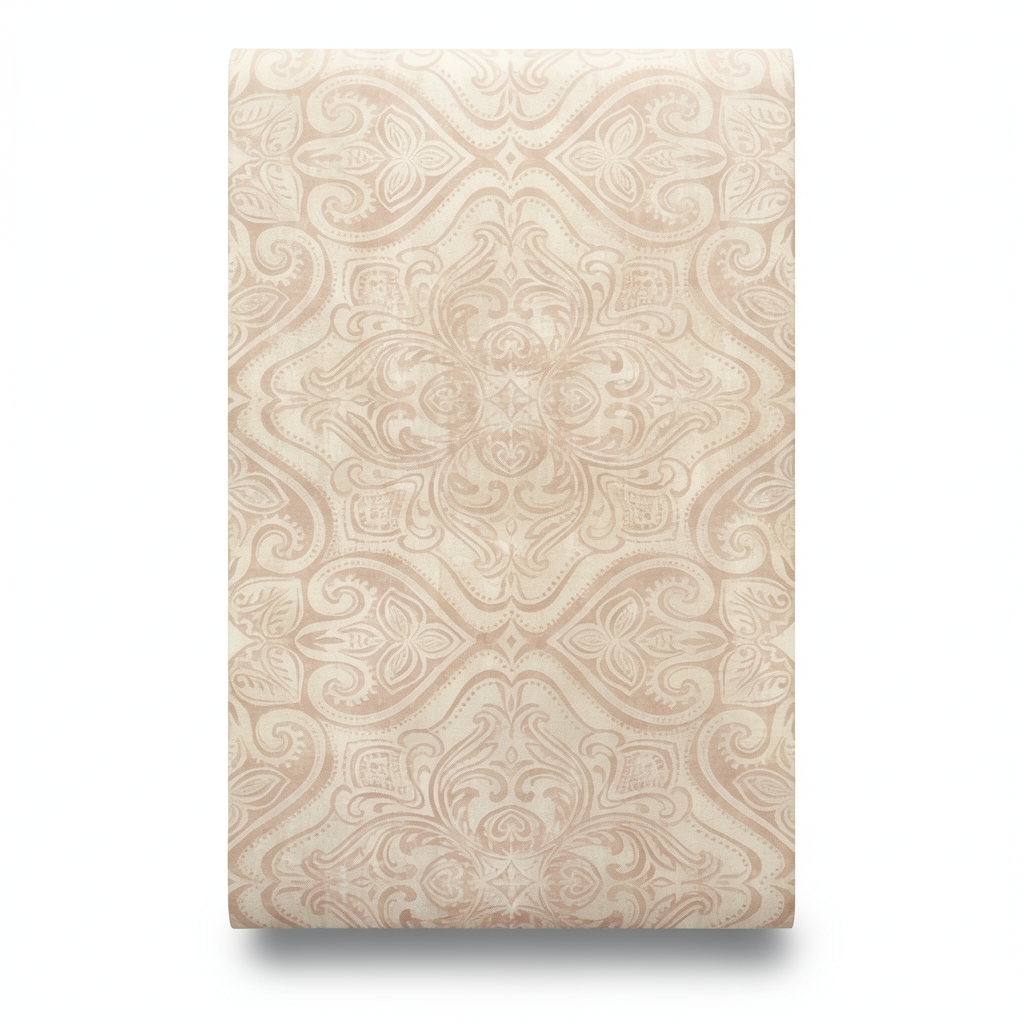 Italian Wallpaper 10m x 0.53m Beige, Model 57007