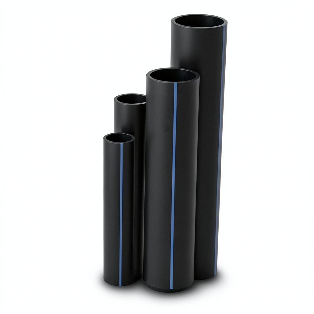 HDPE Pipes SDR 21 Outside Diameter 160 mm Thickness 7.7 mm Black