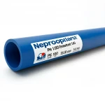 أنابيب HDPE  نيبروبلاست PE 100 ضغط 10 بار قطر خارجي 140 مم سمك 8.3 مم لون ازرق   