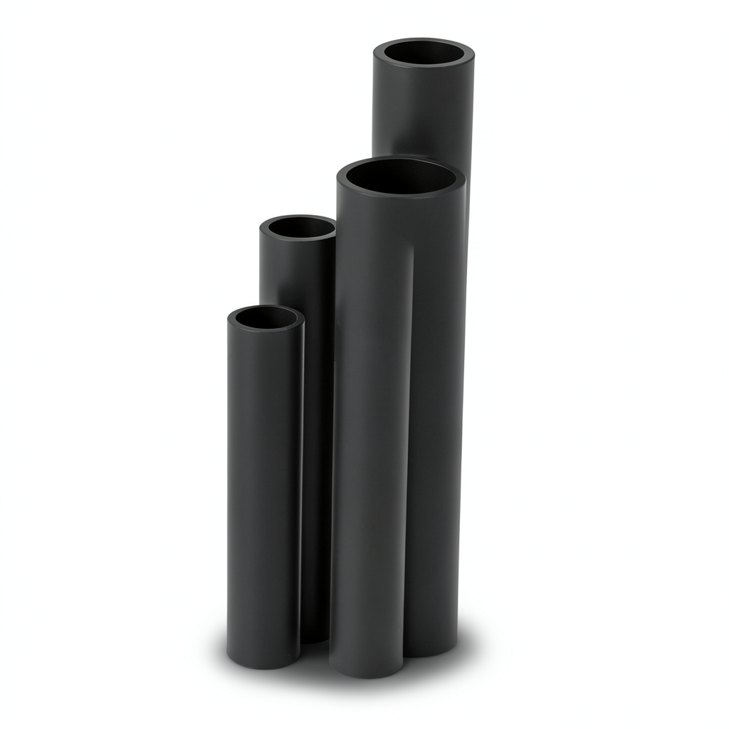 أنابيب HDPE نسبة الأبعاد القياسية 21 قطر خارجي 630 مم سمك 30.0 مم أسود