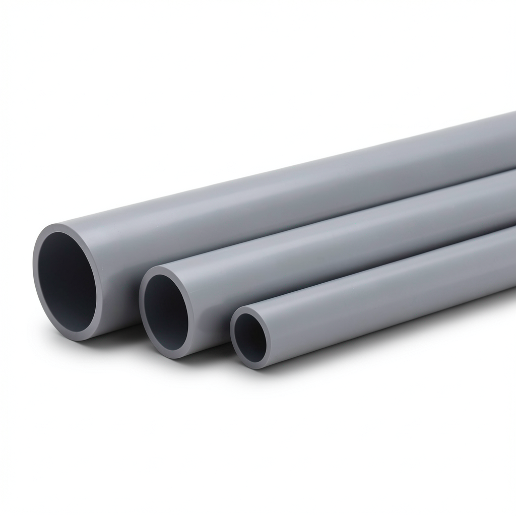 أنابيب UPVC مقاس 4 إنش سمك 3.5 مم ضغط 125 PSI لون رمادي
