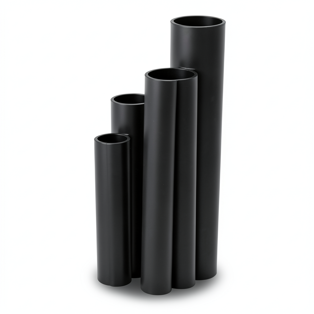 HDPE Pipes SDR 21 Outside Diameter 200 mm Thickness 9.6 mm Black