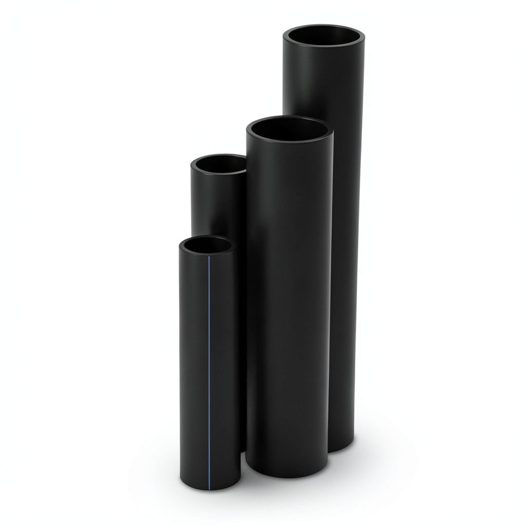 مواسير HDPE نسبة الأبعاد القياسية 21 قطر خارجي 355 مم سمك 16.9 مم أسود