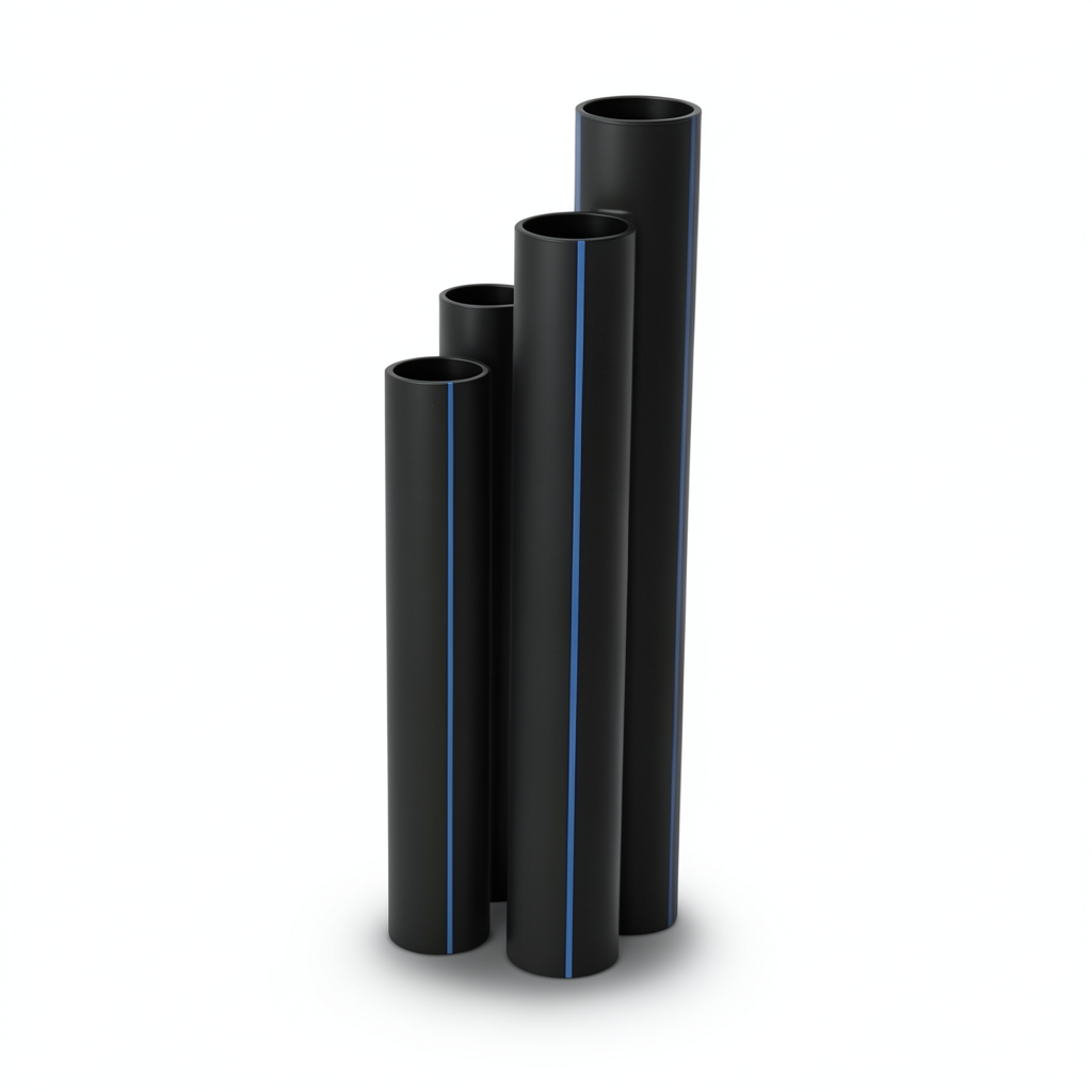مواسير HDPE نسبة الأبعاد القياسية 21 قطر خارجي 180 مم سمك 8.6 مم لون أسود