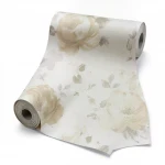 Floral wallpaper, beige color, length 10 m, width 0.53 m, model 448801 