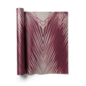 Italian Wallpaper Patterned Design 10mx0.70m Dark Red Color